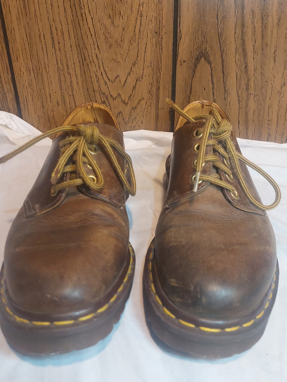 Dr. Martens Men's Brown Leather Derby Shoes Chunky Grunge  Mens 7 Womens 8 UK 6